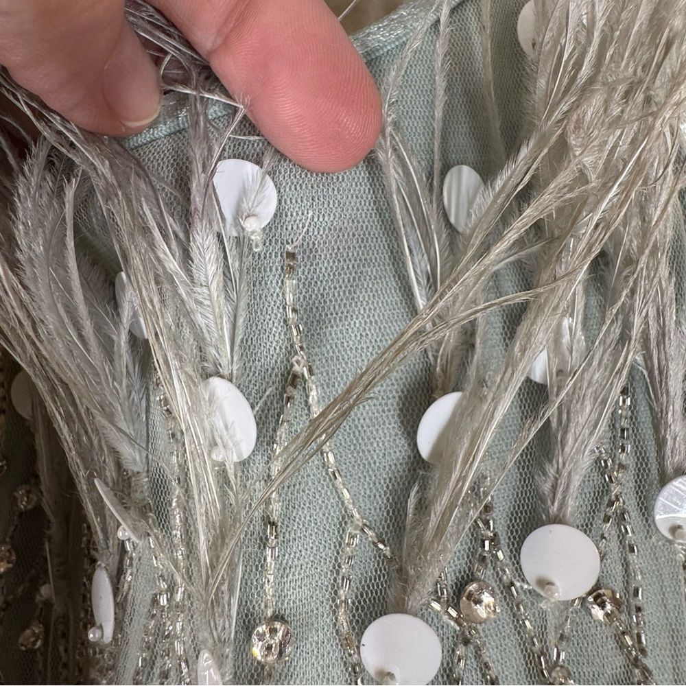 Tutu Du Monde Girls Green Feather Tutu Dress Sequins Beaded Tulle Size 6/7 - Picture 6 of 9